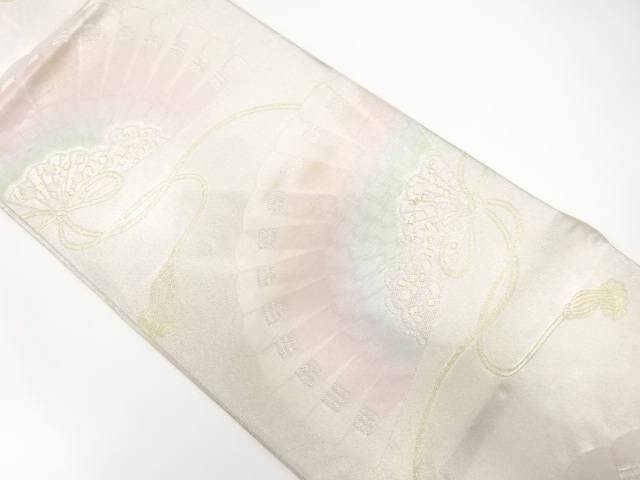 JAPANESE KIMONO / ANTIQUE FUKURO OBI / SILK / WOVEN SCATTERED FOIL